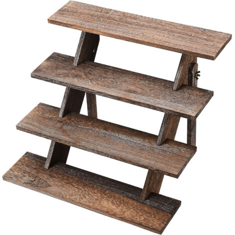 Étagère rustique en bois pour cupcakes et décorations - Présentoir à collection (1/5)