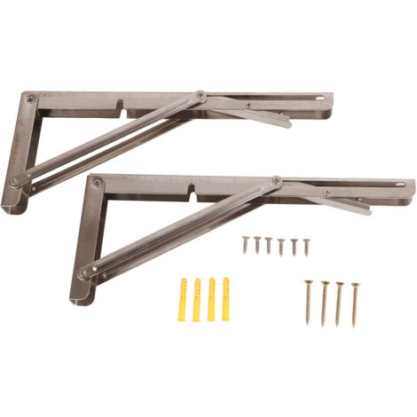 Support d'angle pliable en acier inoxydable épaissi, support en L pour meuble de cuisine et chambre (1/5)