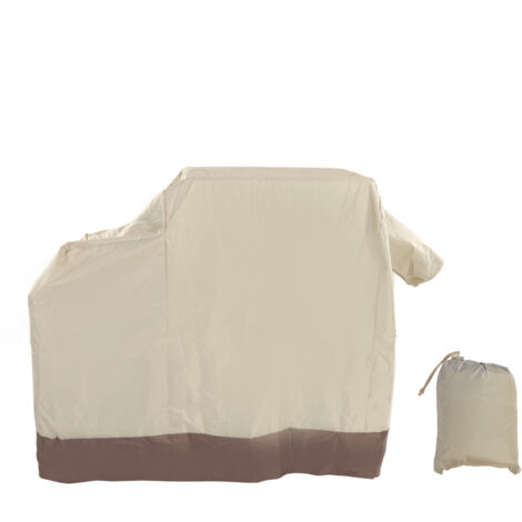 Housse de barbecue imperméable 420D argentée, anti-poussière, dimensions 104x68.5x124cm, couleur beige marron pour protection extérieure. (1/5)