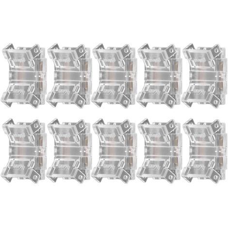 10 Connecteurs LED sans Soudure 2 Broches 10mm, Jonction Rapide pour Bandes Lumineuses, Lot de 10 Pièces (1/5)