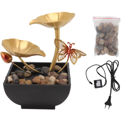 Fontaine de Bureau Écologique, Cascade d'Eau Miniature pour Salon et Salle de Réunion, Décoration Zen avec LED et Pompe Silencieuse, 220-240V EU (1/5)