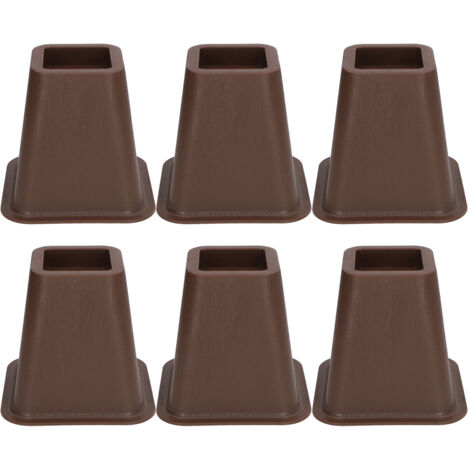 6 Pieds de Meuble Anti-Dérapants en Plastique Imitation Bois pour Lit, Bureau, Canapé, Machine à Laver (1/5)