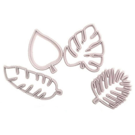 Ensemble de 4 Emporte-Pièces Feuilles Tropicales Palmier pour Décoration Gâteaux Luau et Pâtisserie (1/5)