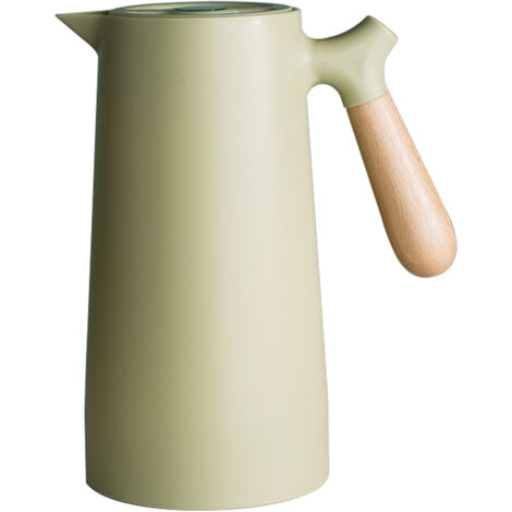 Bouilloire Isotherme 1L pour Thé et Café, Double Paroi en Verre, Idéale pour Maison et Camping, Vert (1/5)