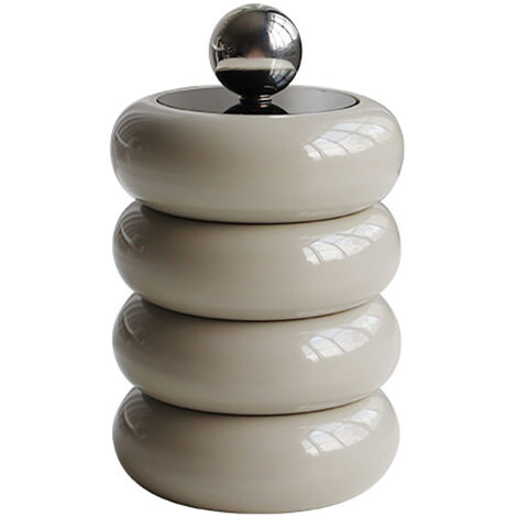 Boîte de Rangement à Coton-Tige Style Nordique 4 Étages avec Couvercle Anti-Poussière - Organisateur de Maquillage en Forme de Donut (1/5)