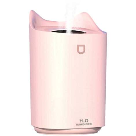Humidificateur USB 2L avec lumière d'ambiance pour bureau - Hydratation profonde, fonction multifonction, couleur rose (1/5)
