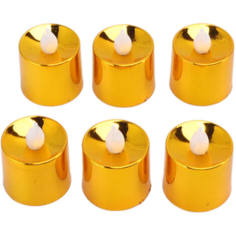 12 Pièces Bougies LED Électriques Dorées pour Décoration de Noël, Mariage, Anniversaire et Fête (1/5)