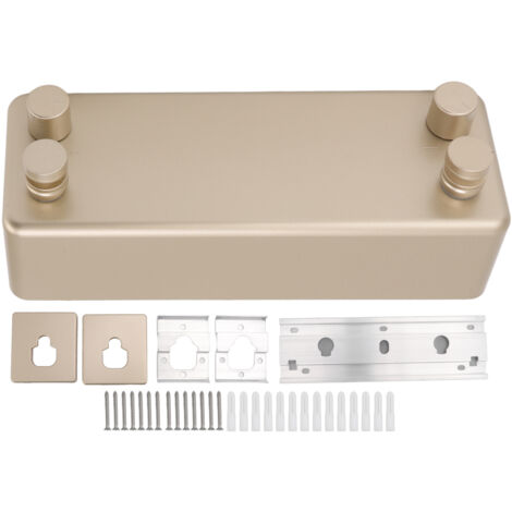 Corde à linge rétractable murale en acier inoxydable renforcé, double ligne de lavage 4,2m dorée pour balcon ou hôtel (1/5)