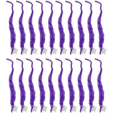 20 Pièces Asticots en Peluche Doux Matériau Mignon DIY Portable Compact pour Fête Violet (1/5)