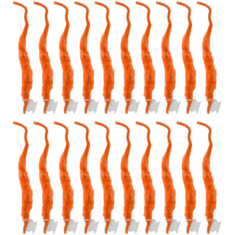 20 Pièces Vers duveteux Matériau peluche Doux au toucher Style mignon DIY Pratique Portable pour Fête Orange (1/5)