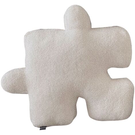 Coussin Puzzle Forme Unique Ultra Doux pour Canapé Lit Fenêtre Décoration Maison Blanc (1/5)