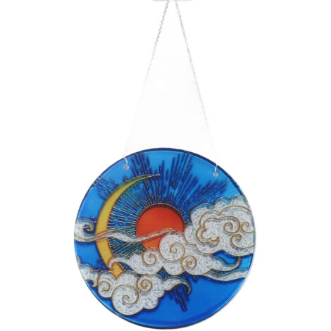 Décoration Murale Acrylique Colorée : Forme Soleil, Lune et Nuages pour Fenêtre (1/5)