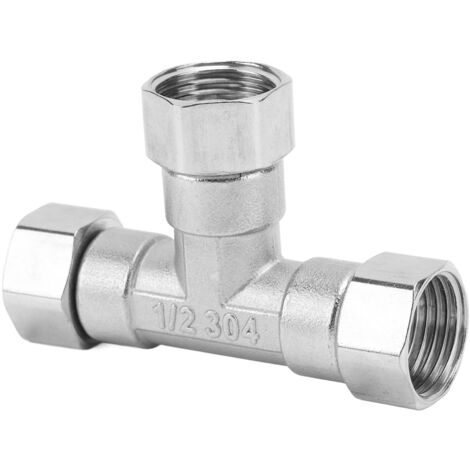 Raccord de Tuyauterie 3 Voies en Acier Inoxydable 304, Jonction Té pour Conduits d'Eau et d'Air, Filetage Femelle G1/2 (1/5)