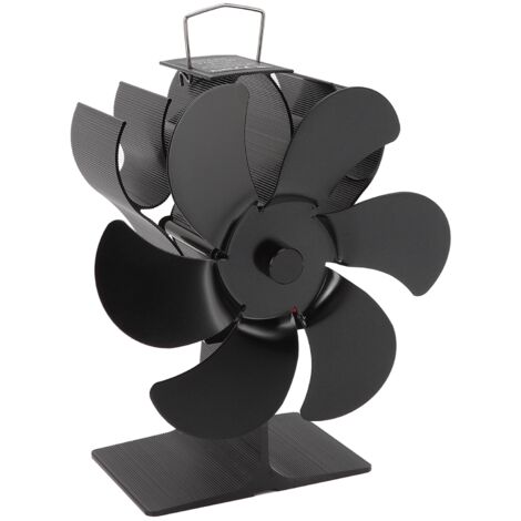 Ventilateur de Poêle 6 Pales Noir, Démarrage Automatique Résistant aux Hautes Températures, Alimenté par la Chaleur pour Maison 152mm (1/5)