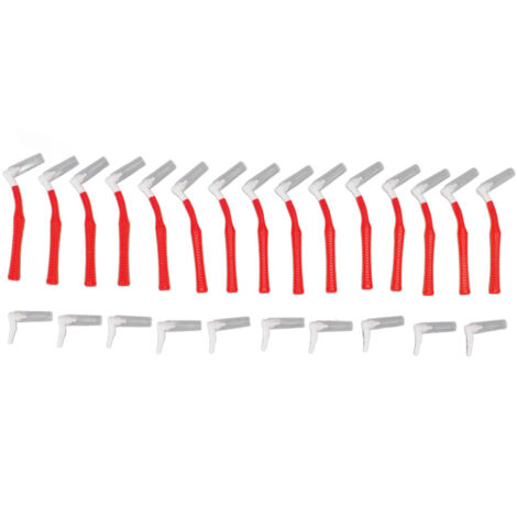 25 Pièces Brosse Interdentaire en Forme de L, Soin Bucco-dentaire, Blanchiment des Dents, Brossettes de Nettoyage Orthodontique Rouge
