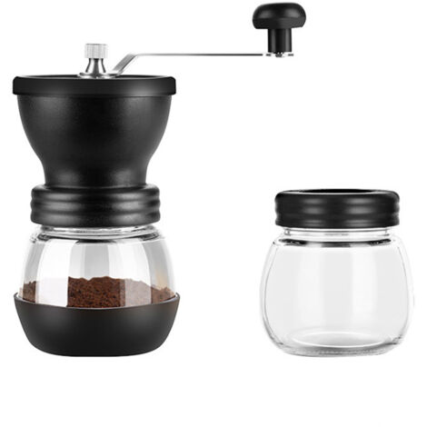 Moulin à Café Manuel avec Réservoir en Verre Détachable, Facile à Nettoyer et Économique - Broyeur à Main pour Maison (1/5)