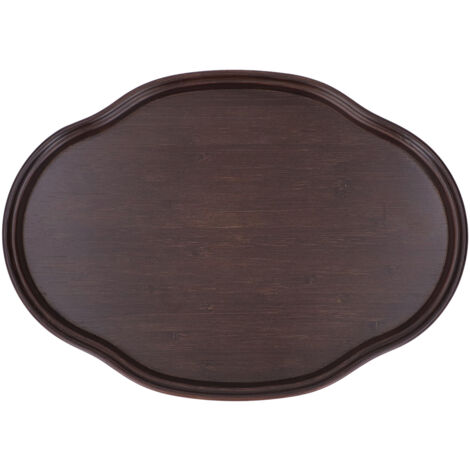 Tea Tray Walnut Color Bamboo Serving Tray Refreshments Plate for Coffee Table Kitchen Living Room (1/5)