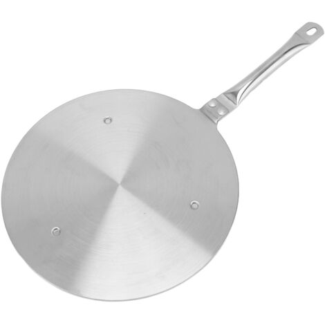 Plaque diffuseuse de chaleur 24 cm en acier inoxydable pour plaques à induction avec poignée (1/5)