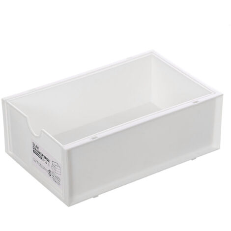 Boîte de Rangement Bureau Plastique Organisateur Cosmétique Fournitures Scolaire avec Tiroir Blanc