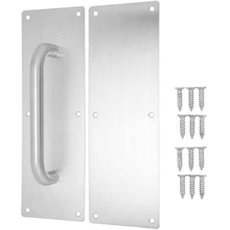 Plaque de porte ovale blanche en acier inoxydable 304 avec vis pour bureaux, hôtels, restaurants (1/5)