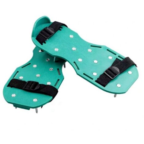 Chaussures d'aération pour pelouse avec semelles à pointes et sangles réglables - Sandales de jardin pour aérer le sol (1/5)