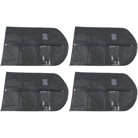 4 Sacs de Rangement pour Vêtements Imperméables et Antipoussière avec Fenêtre Transparente pour Voyage - Noir 100x60cm (1/5)