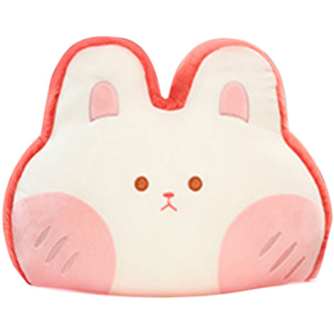 Oreiller en Forme d'Animal - Coussins Doudou en Peluche Flanelle Douce pour Enfants - Cadeau de Noël Lapin Rouge Pastèque 40x30cm (1/5)