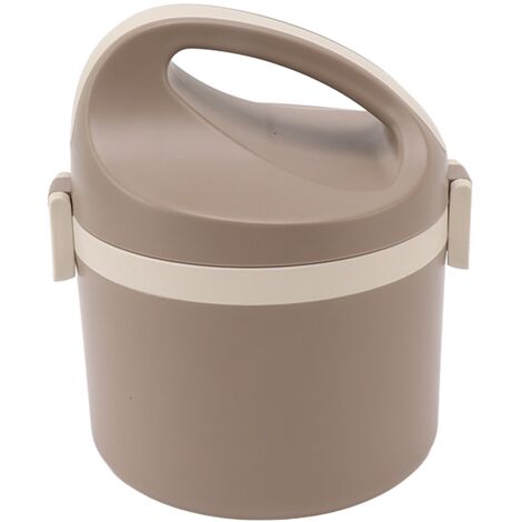 Boîte à déjeuner isotherme en acier inoxydable portable pour école, bureau et voyage - Marron (1/5)