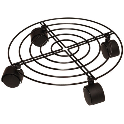 Support à roulettes pour pots de fleurs 50kg capacité en fer anti-rouille facile à déplacer chariot mobile pour fûts et plantes (1/5)