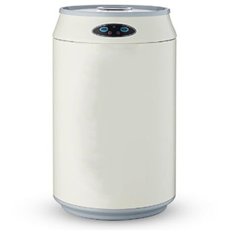 Poubelle intelligente en acier inoxydable avec détecteur de mouvement, grande capacité, couleur beige pour la maison (1/5)