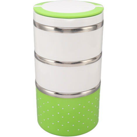 Boîte-repas isotherme en acier inox empilable, étanche et portable pour pique-nique ou fêtes, maintient la fraîcheur des aliments. (1/5)