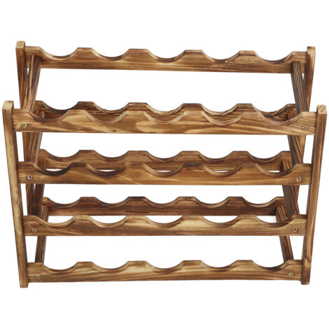 Étagère à Vin en Pin pour 20 Bouteilles - Rangement et Décoration pour Comptoir - 4 Niveaux (1/5)