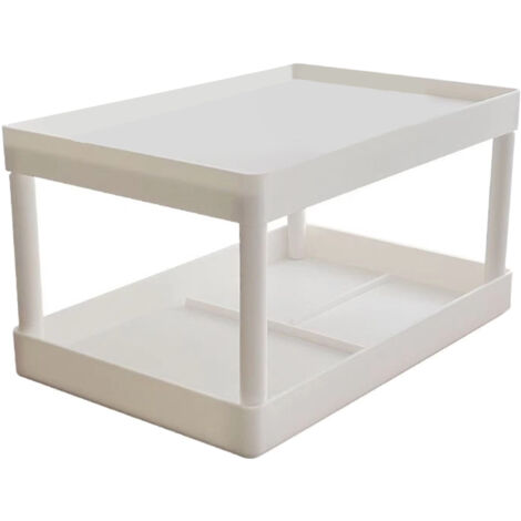 Étagère à maquillage 2 niveaux, organisateur pour bureau et chambre, rangement pour accessoires de beauté, idéal pour dortoirs étudiants. (1/5)