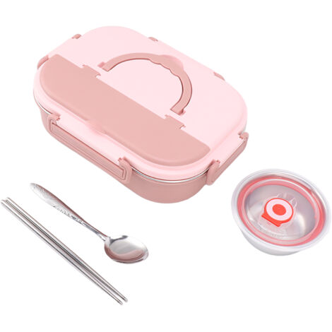 Boîte-repas isotherme en acier inoxydable 4 compartiments, anti-corrosion et portable pour enfants et adultes (1/5)