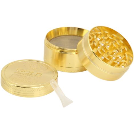 Moulin à épices 40mm 4 couches en alliage d'aluminium design pièce d'or pour cuisine (1/5)