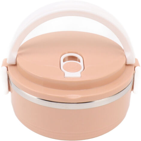 Boîte Bento Isotherme en Acier Inoxydable avec Poignée Ergonomique et Trou d'Aération Rose pour École (1/5)