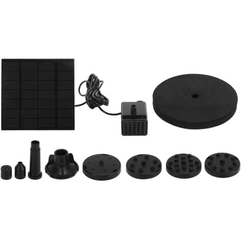 Pompe de fontaine solaire submersible pour bassin d'oiseaux, étang ou jardin - Kit avec jet d'eau de 120 cm