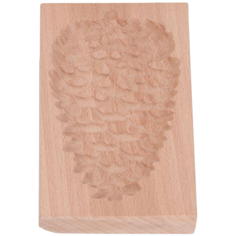 Moule à Biscuits Réutilisable en Hêtre, Stamp à Pâtisserie Lavable pour Cuisine, Forme Cône de Pin (1/5)