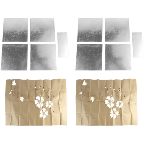 2 Sets Autocollants Miroir 3D Acrylique Fleur Innovants Décor Murale Salon pour Fond TV et Décoration Intérieure (1/5)