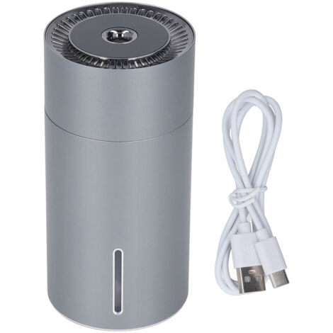 Humidificateur d'ambiance USB pour voiture - 3 vitesses, induction automatique, lumière colorée, portable, aromathérapie - Gris (1/5)