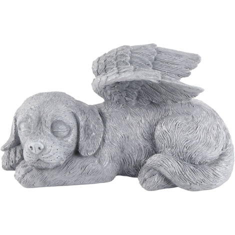 Statue d'Ange Endormi pour Jardin - Sculpture Commémorative en Résine pour Chien, Décoration de Tombe Animale