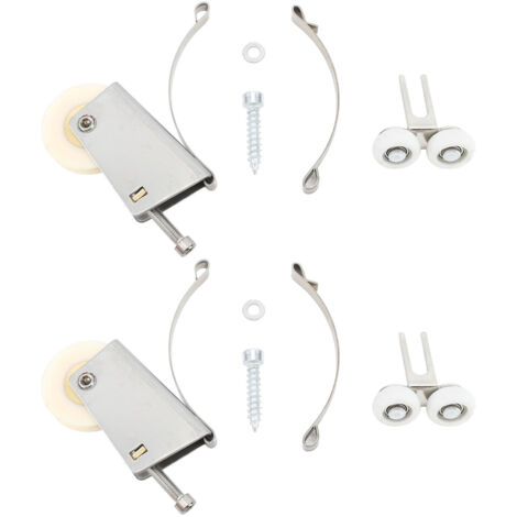 2 Ensembles Roulements Coulissants Porte/Fenêtre en Acier Inoxydable - Roue Supérieure Étanche à Noyau Cuivre Concave (1/5)