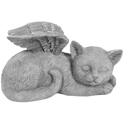Statue d'Ange Endormi en Résine pour Jardin - Mémorial pour Chat et Animal de Compagnie, Décoration de Tombe