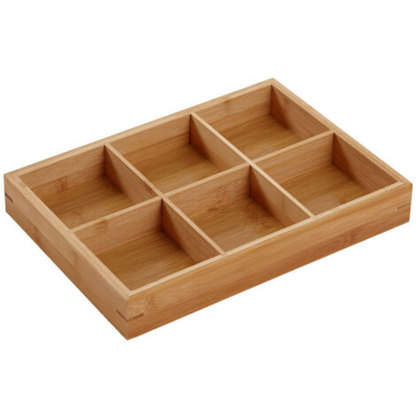 Plateau en Bois à Compartiments pour Sushi et Restaurants de Hot Pot - 6 Sections (1/5)
