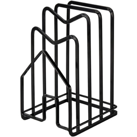 Support de rangement pour planches à découper, organisateur de comptoire multifonctionnel en fer avec bonne ventilation pour casseroles et couvercles, noir standard (1/5)