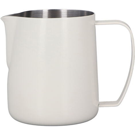 Pitcher à lait inox 450ml pour mousse épaisse, bec verseur renforcé, couleur beige. (1/5)