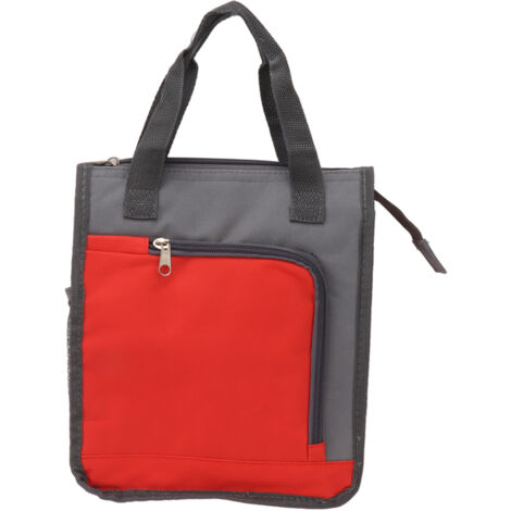 Sac isotherme réutilisable avec poignée renforcée pour courses, travail, randonnée et livraison de nourriture - Rouge (1/5)