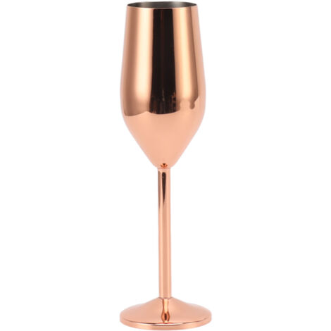 Flûtes à Champagne en Acier Inoxydable avec Placage Cuivre, Lavables au Lave-vaisselle pour Fêtes et Maison (1/5)