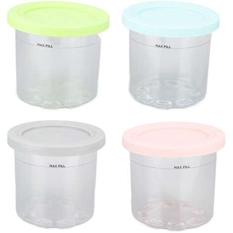 4 Pièces Pots en Plastique pour Sorbetière Ninja NC299AMZ NC300s Series Creami - Récipients de Remplacement (1/5)
