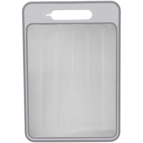 Planche de Découpe Double Face, Dégivrage Rapide et Planche à Hacher avec Aiguiseur à Couteaux Gris pour Cuisine (1/5)